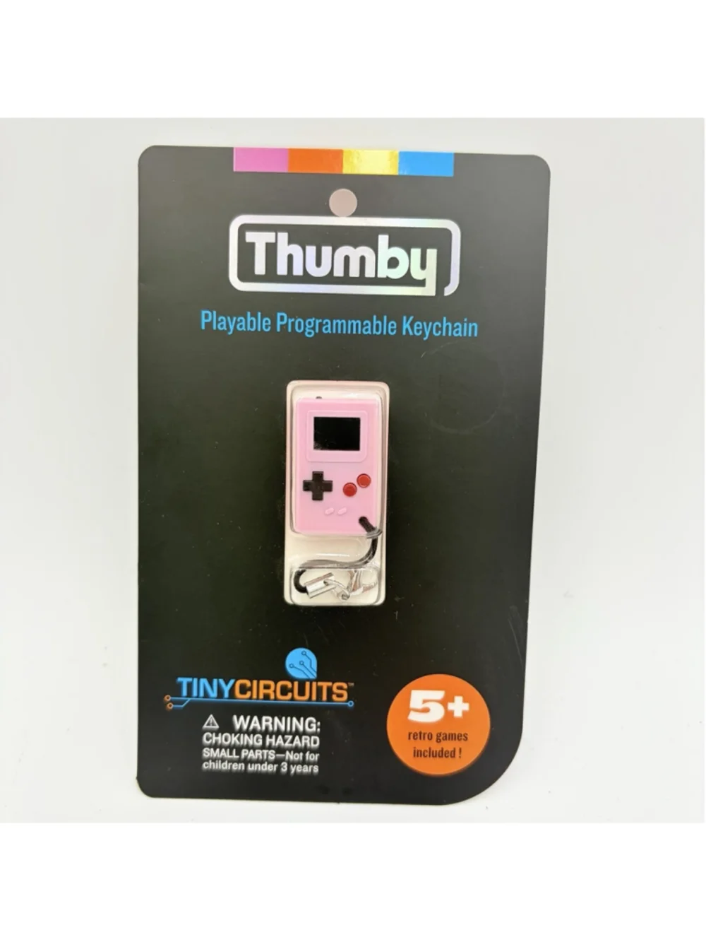 TinyCircuits THUMBY Pink Playable Programmable Keychain OLED Game Console NEW